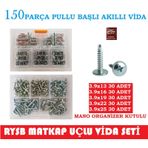 VİDA SETİ 150 PARÇA MATKAP UÇLU -PULLU BAŞLI AKILLI VİDA SETİ