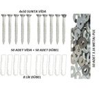 Vida+Dübel+Pul 50 Li Set..8 Lik Dübel+4X50 Vida..