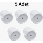 Vidalı 7 mm - 5 Adet Radyatör Vanası Başlığı - Geniş Tip Petek Vana Kapağı - Petek Musluk Kafası