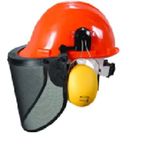 Vidalı Baret + Kulaklık + Tel Örgü Vizör