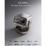 Vidda C2 Ultra 4K Projeksiyon Cihazı 4400 Cvıa Lümen MT9679 4g 128G HDMI 2.1 Jbl Ses Sistemi - Bej - Krom