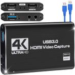 Video Yakalama Kartı Anahtarı, Oyun Yakalama Kartı 4K 1080P 60FPS, Video Akışı için Anahtar Yakalama Kartı USB 3.0, Ekran Yakalama Cihazı/PC/OBS/DSLR/Kamera ile Çalışır