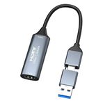 Video/Audio Capture Card, 4K HDMI - USB C/A Capture Card, Full HD 1080P Video Yakalama Cihazı, Oyun Kaydedici Canlı Yayın için, Switch PS5 PS4 Xbox TV Stick Camera PC Mac ile Uyumlu