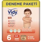 Vidy Baby Premium No:6 XLarge 64 Adet Bebek Bezi