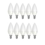 VİE 10 Adet 5-7 Watt E14 Ince Duy Beyaz Işık Mum Buji Led Ampul