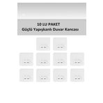 VİE HOUSE Yedek 10 Adet Yapışkanlı Sticker Kendinden Yapışkanlı Kancalı Yapışkan banyo rafı Su Geçirmez Askı
