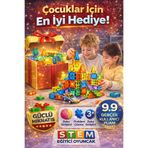 VIEN POLO 75 Parça Manyetik Yapı Blokları – 3D Renkli Mıknatıslı Magnetic Tiles Çocuk Eğitici Zeka Oyuncağı