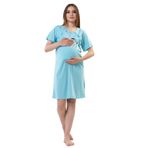 Vienetta C7T1N0402 Turkuaz Kısa Kol Turkuaz Hamile Tunik
