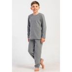 Vienetta Erkek Çocuk Gri Renk Uzun Kollu Polar Pijama Takımı C1T0N0205 - 11 - 12 Yaş