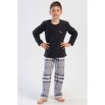 Vienetta Erkek Çocuk Polar Uzun Kol Pijama Takım(9-10/15-16), 403057 - Füme - 13 - 14 Yaş