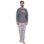 VIENETTA Erkek Polar Uzun Kol Gri Pijama Takım 3C0T3N1O88 GRİ XXL
