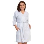 Vienetta Kadın Büyük Beden Kapri Kol Gri Melanj Sabahlık C3T2N1601 Gri Melanj 7 Xl
