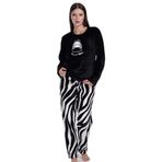 VIENETTA Kadın Uzun Kol Welsoft Siyah Pijama Takımı C3T0N3O059 Siyah S