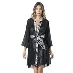VIENETTA VİENETTA 160912-4939 BAYAN SATEN SİYAH GECELİK SABAHLIK TAKIMI SİYAH M