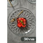 Vienev 1 Adet Cam Yuvarlak Servis Tabağı 30 Cm
