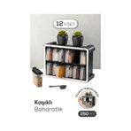 Vienev 12li 250 ml Standlı Kendinden Yapışkanlı Kaşıklı Baharatlık Seti Antrasit
