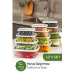 Vienev 12li Hava Geçirmez Saklama Kabı Seti Gri 3x(250-500-750-1200 ML)