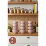 Vienev 12'li Yuvarlak Kase Seti Pembe | 1l, 1.5l, 2.3l, 3.3l | Kapaklı Çok Amaçlı Mutfak Saklama Kabı