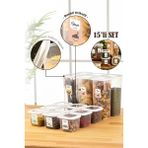 Vienev 15li Renkli Etiketli Foly Kare Erzak Saklama Kabı 9x(0,55 lt) 6x(1,75 lt) Beyaz