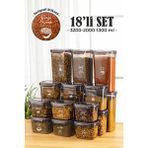 Vienev 18'li Contalı Dikdörtgen Saklama Kabı Seti 6x(3,2 2 1,3 lt) Serigrafi Etiketli