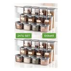 Vienev 24lü Etiketli Kare Erzak Saklama Kabı Set