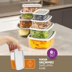 Vienev 250-500-750-1200 ml Antrasit 2X 8'li Hava Geçirmez Saklama Kabı Seti