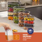 Vienev 250-500-750-1200 ml Antrasit 4X 16'lı Hava Geçirmez Saklama Kabı Seti