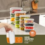Vienev 250-500-750-1200 ml Gri 4X 16'lı Hava Geçirmez Saklama Kabı Seti
