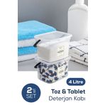 Vienev 2'li 4 Litre Beyaz Etiketli Deterjanlık Saklama Kutusu Kabı Beyaz
