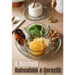 Vienev 4 Bölmeli Cam Kahvaltılık - Çerezlik