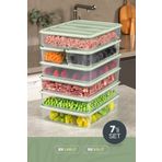 Vienev 7'li Buzdolabı Dondurucu Organizer Ve Saklama Kabı Mint 5x(3,5LT) 2x(1,65LT)