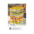Vienev 7li Buzdolabı Dondurucu Organizer Ve Saklama Kabı Turuncu 5x 3,5lt 2x 1,65lt Turuncu