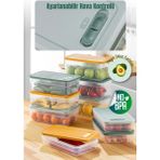 Vienev 9lu Ayarlı Sebze ve Meyve Saklama Kabı Renkli 3x(2,5-3,8-5 Litre) - 9 lu 28,5 cm