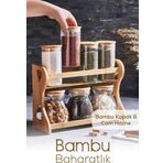 Vienev Bambu 7li Cam Baharatlık Standlı