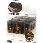 Vienev Beyaz Serigrafi Etiketli Set Peggy Dikdörtgen Saklama Kabı 2 lt Antrasit 9'lu