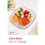 Vienev Cam Kare Sunum ve Servis Tabağı 24,5 cm