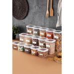 Vienev Etiketli Kare Erzak Saklama Kabı 15LI Set 5x(0,55 Litre, 1,2 Litre, 1,75 Litre) Beyaz