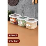 Vienev Foly Etiketli Kare Erzak Saklama Kabı 3'lü Set Küçük Boy 0,55 Litre