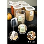 Vienev Renkli Etiketli Kare Erzak Saklama Kabı 6lı Set 1,2 Litre Beyaz