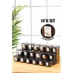 Vienev Renkli Etiketli Peggy Kare Erzak Saklama Kabı 6x(0,55 lt, 1,2 lt, 1,75 lt) Antrasit