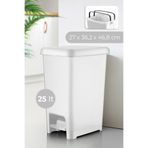 Vienev Slim Pedallı Çöp Kovası 25 Litre Beyaz