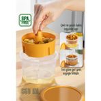 Vienev Sunumluk Zeytin Turşu Peynir Çok Amaçlı Süzgeçli Saklama Kabı Sarı - 1 li 12 x 8,5 cm