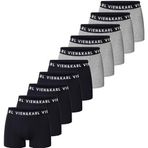 VIEN&KARL 10'lu Paket Erkek Premium Boxer Siyah/Gri L