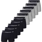 VIEN&KARL 10'lu Paket Erkek Premium Boxer Siyah/Gri XXL