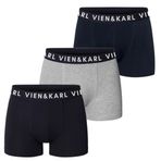 VIEN&KARL 3'lü Paket Erkek Premium Boxer Siyah/Gri/Lacivert L
