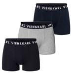VIEN&KARL 3'lü Paket Erkek Premium Boxer Siyah/Gri/Lacivert XL