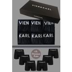 VIEN&KARL 6'lı Premium Kutuda Siyah Renk Erkek Penye Boxer