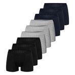 VIEN&KARL 9'lu Paket Erkek Premium Boxer Siyah/Gri/Lacivert L