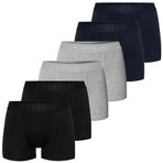 VIEN&KARL Erkek 6'lı Kutu Premium Boxer Siyah Gri Lacivert L