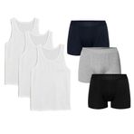VIEN&KARL Erkek 6'lı Kutu Premium Boxer Siyah Gri Lacivert XXL